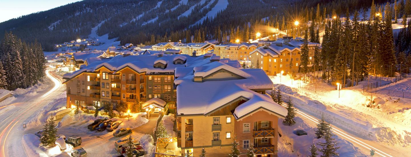 Winter at the village - sunset glow